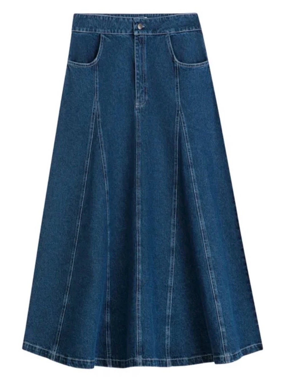 Bobo Choses flare denim jean skirt midi A-line pleated XL NEW